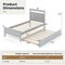 Costway Twin Size Platform Bed with Trundle Pull-out Trundle Headboard & Footboard Gray/White